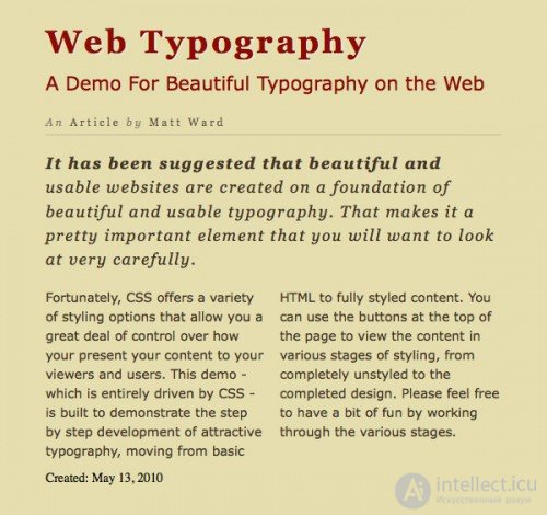   Typography, web typography basics 