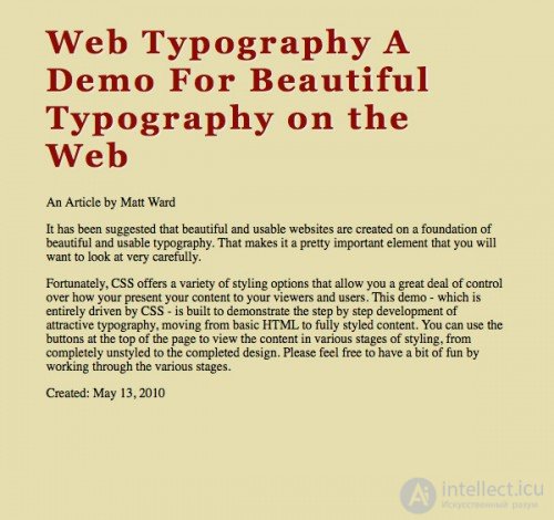   Typography, web typography basics 