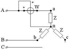   Measurements in three-phase alternating circuits 