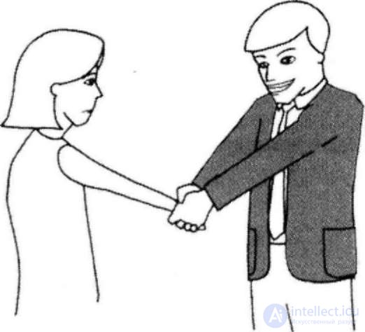   Handshake with both hands 