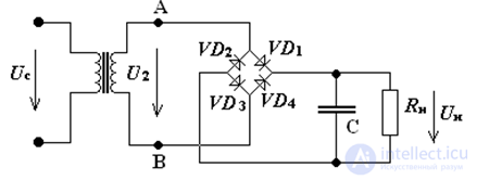 Full-Wave Bridge Rectifier with Smoothing Capacitive Filter