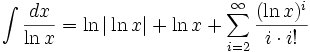   The integral table, the integral of the logarithmic function 