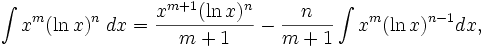   The integral table, the integral of the logarithmic function 