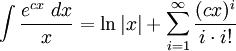   The integral table, the integral of the exponential function.  The improper integral. 