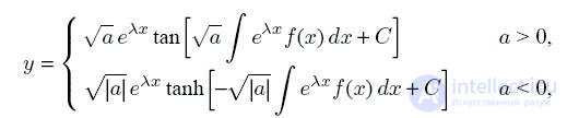   Special type Riccati equation, case 14 y = f (x) y2 + λy + ae2λxf (x) 