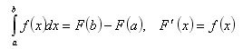   Newtons formula - Leibniz primitive (indefinite integral).  Integral table. 
