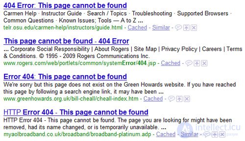 Features of a 404 error in SEO