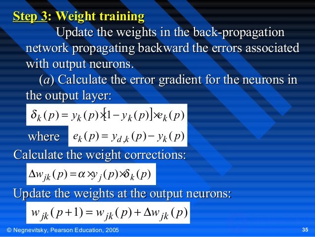   Calculations on artificial neural networks 