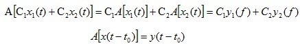  Transfer function of a linear stationary system 