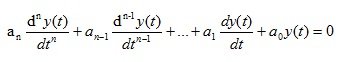   Transfer function of a linear stationary system 